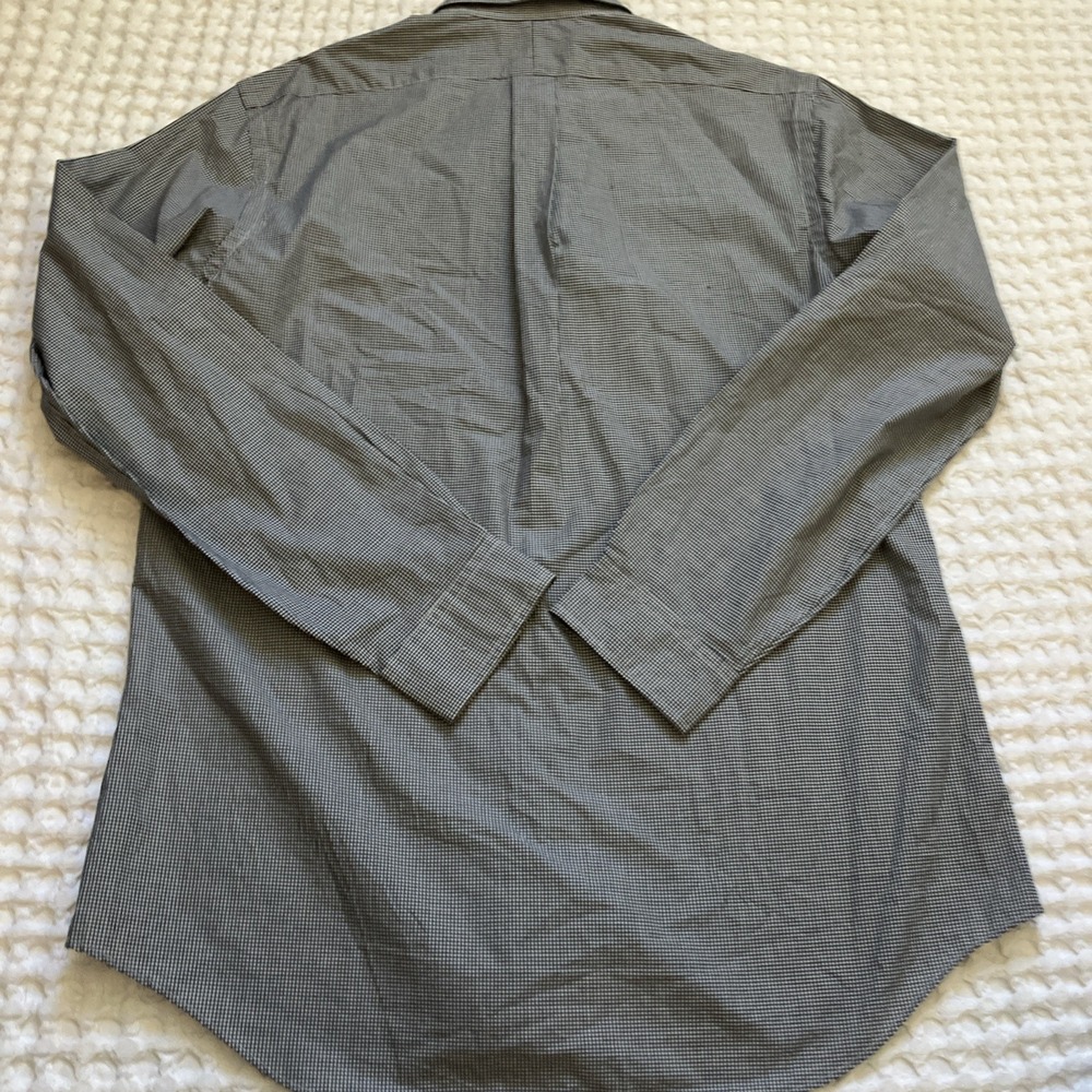 Ralph Lauren Shirt Men Large 100% Cotton Black White Check Long Sleeve Button Up - Picture 7 of 7